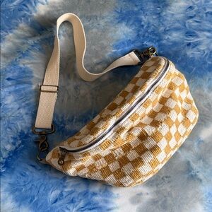 Jenna Bee Mustard Checkered Sling • NWOT